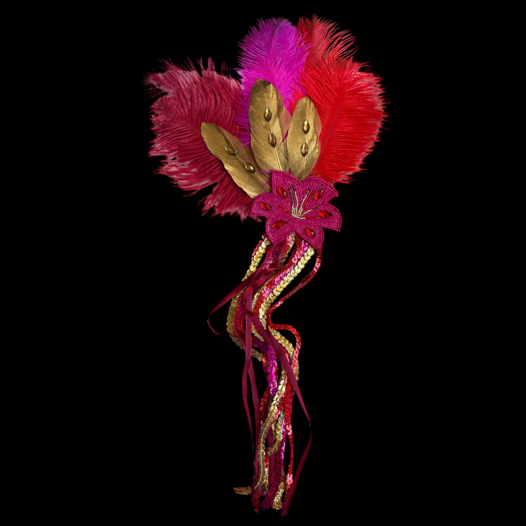 Fivela Flor Papoula Bordada Franjas