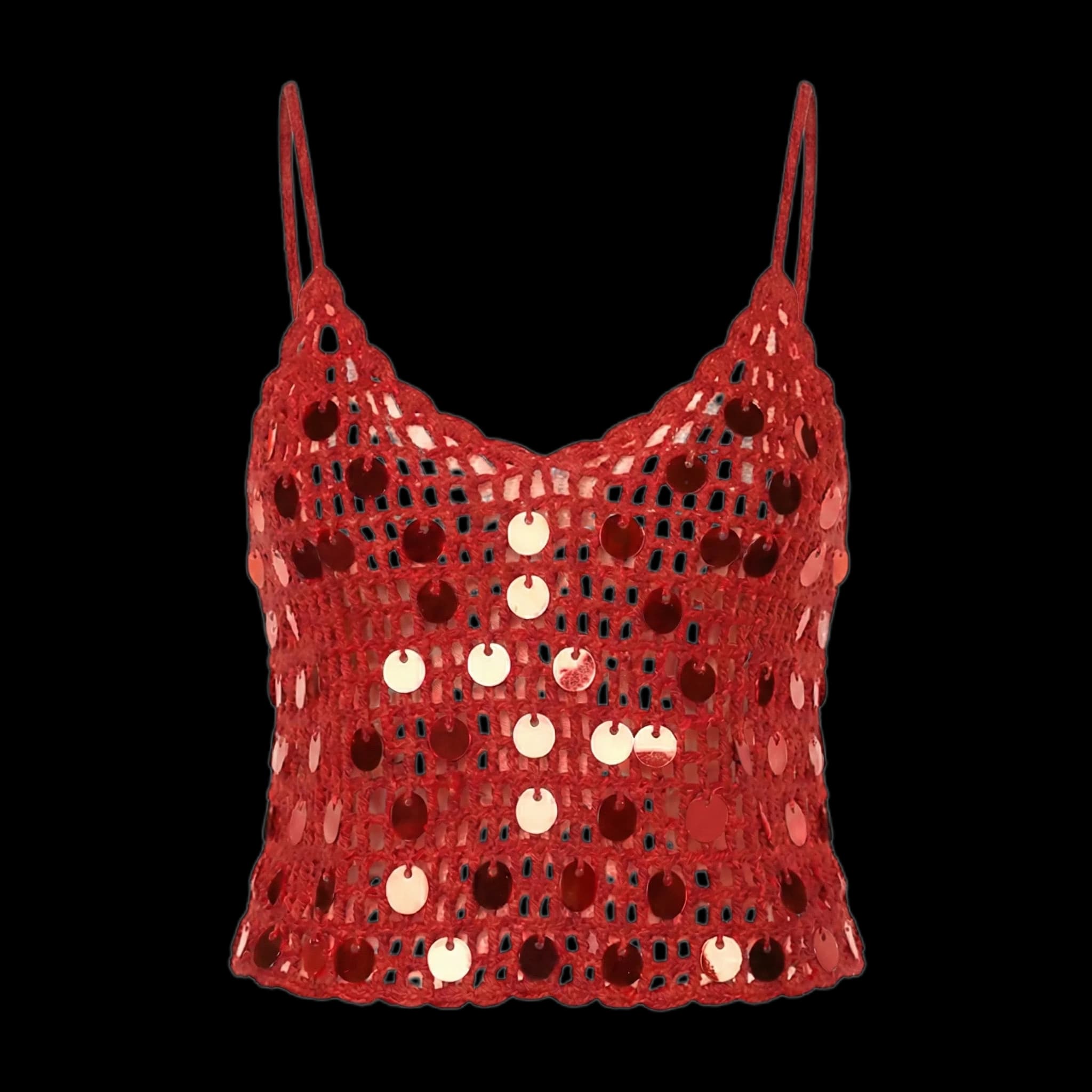 Regata Crochê Apliques Paetês 