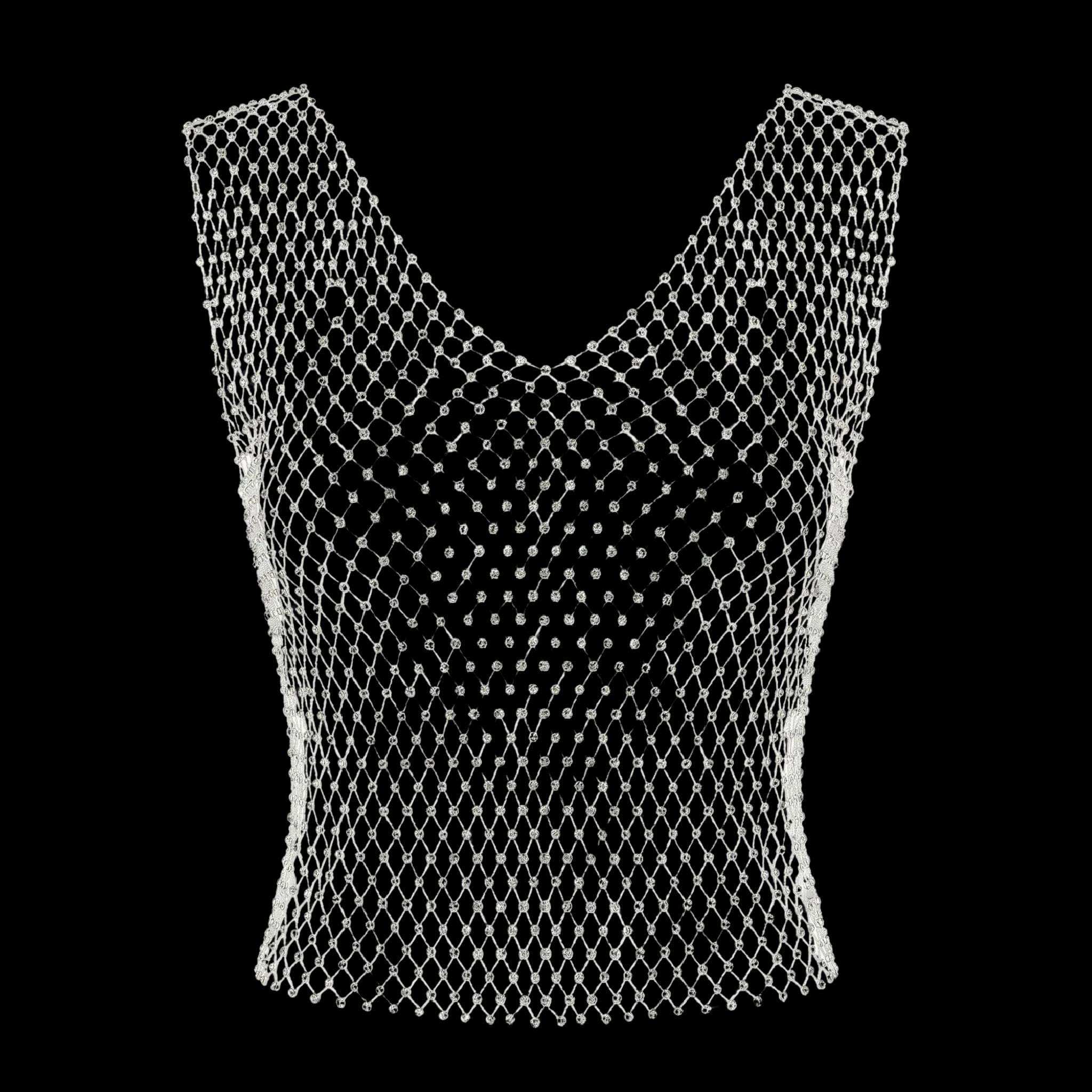 Blusa Tela De Cristais Prata